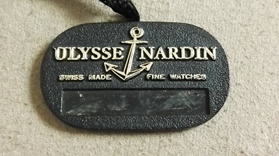 Ulysse Nardin vintage plastic black tag 1980-1990 for any models