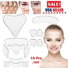 16Pcs Reusable Anti Wrinkle Facial Silicone Pad Set Anti aging Patch Skin Care