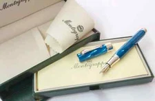 MONTEGRAPPA RARE Symphony Turquoise Blue Fountain Pen - M nib - MINT AND BOXED
