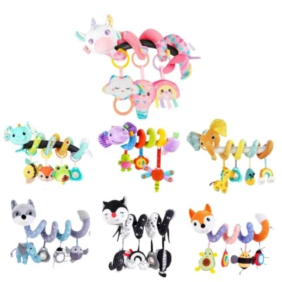 FUNSLAND Baby Kinderwagenkette Rassel Babybett Spielzeug Krippe Spirale Greiflinge Mode