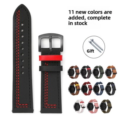 Crazy Horse Genuine Leather Quick Release Watch Band Stitched Strap18 20 22 24mm