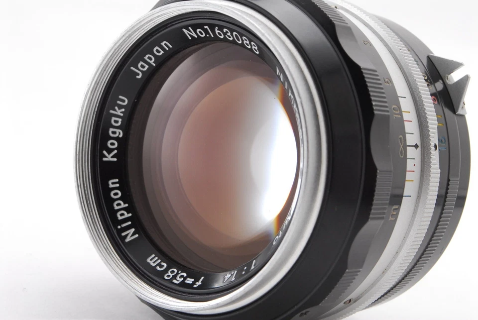 Lente Nikon Nikkor-S Auto 5,8 cm 58 mm f1,4 PAT PEND MF rara [casi como nueva] JAPÓN #22 Foto 3 de 4