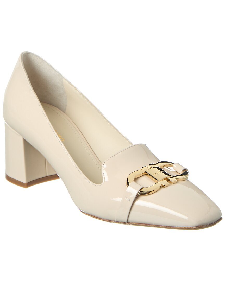 Лакированные туфли-лодочки с орнаментом Ferragamo Mirelle Женские белые 8 C