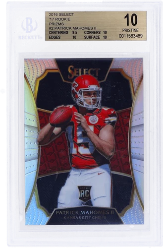 2016 Panini Select Patrick Mahomes II '17 NFL Draft Xrc Redemption Prizm BGS 10