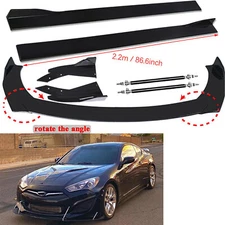 For Genesis Front Bumper Lip Chin Spoiler Splitter Body Kit+Side Skirt