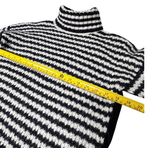 Suéter Everlane Merino Alpaca Talla M Negro Blanco Rayas Cápsula Armario Preppy - Imagen 9 de 15