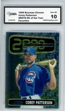 1999 Bowman Chrome ROY Favorites Corey Patterson Refractor #ROY8 Grade 10 Gem MT
