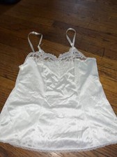 Vtg Vassarette Camisole Underneath-It-All Ivory Sz 34 Lace Trim USA Medium