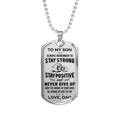 Great Dad To Son Perfect Gift Dog Tag From Father Daddy Papa, Birthday Presents