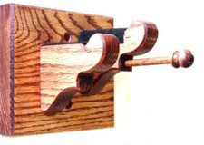 Oak Wooden Wall Mount Violin  Bow Hanger - Stringed Instrument Display