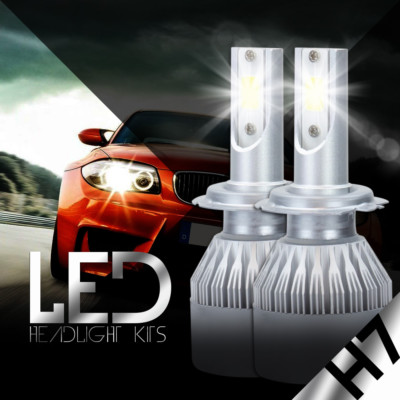388W 38800LM dual sides LED H7 Headlight 6000K HID White bulbs Pair Kit