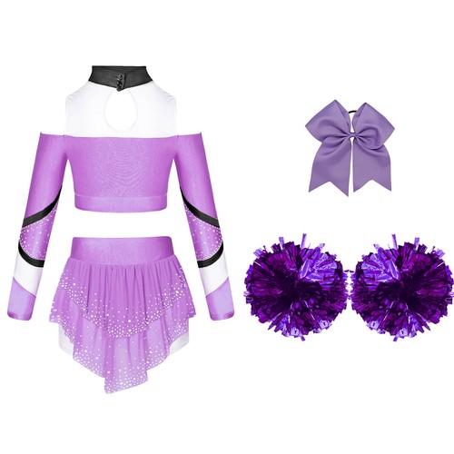 Girl Costume Carnival Uniform High School Crop Top With Mini Skirt Ceremony Gym - Picture 32 of 69