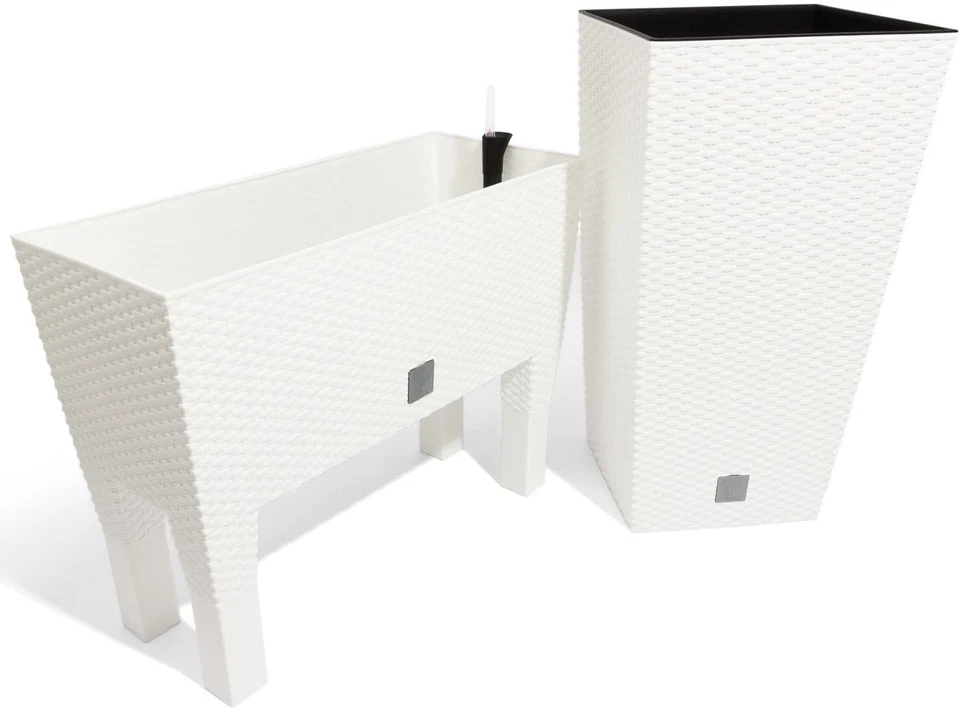 Rattan Design Elegant Tall Large Plant Pot Flower Indoor Outdoor Garden Planters - Image 3 of 4