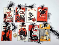 8-Halloween-Retro-Handmade-Junk Journals-Crafts-Linen Cardstock-Gift-Hang-Tags