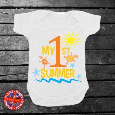 Mein erster Sommer Bodysuit Jungen Mädchen Geschenk Kinder Baby Dusche
