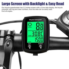 Bike Computer and Bicycle Odometer, Wired MPH KM/H Bike Speedometer LCD Display