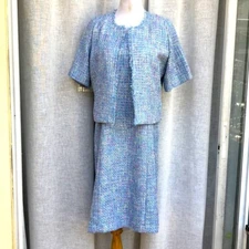 Draper's & Damon's light blue tweed dress jacket