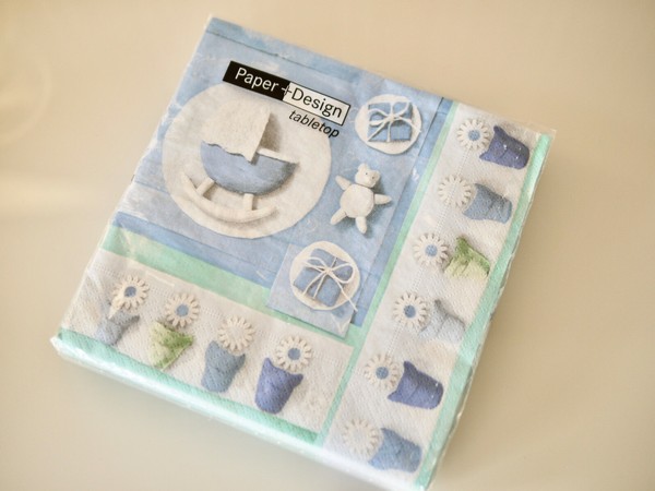 Papierservietten,20 Servietten Motiv Baby, 33X33 Cm,3-Lagig, Hellblau-image