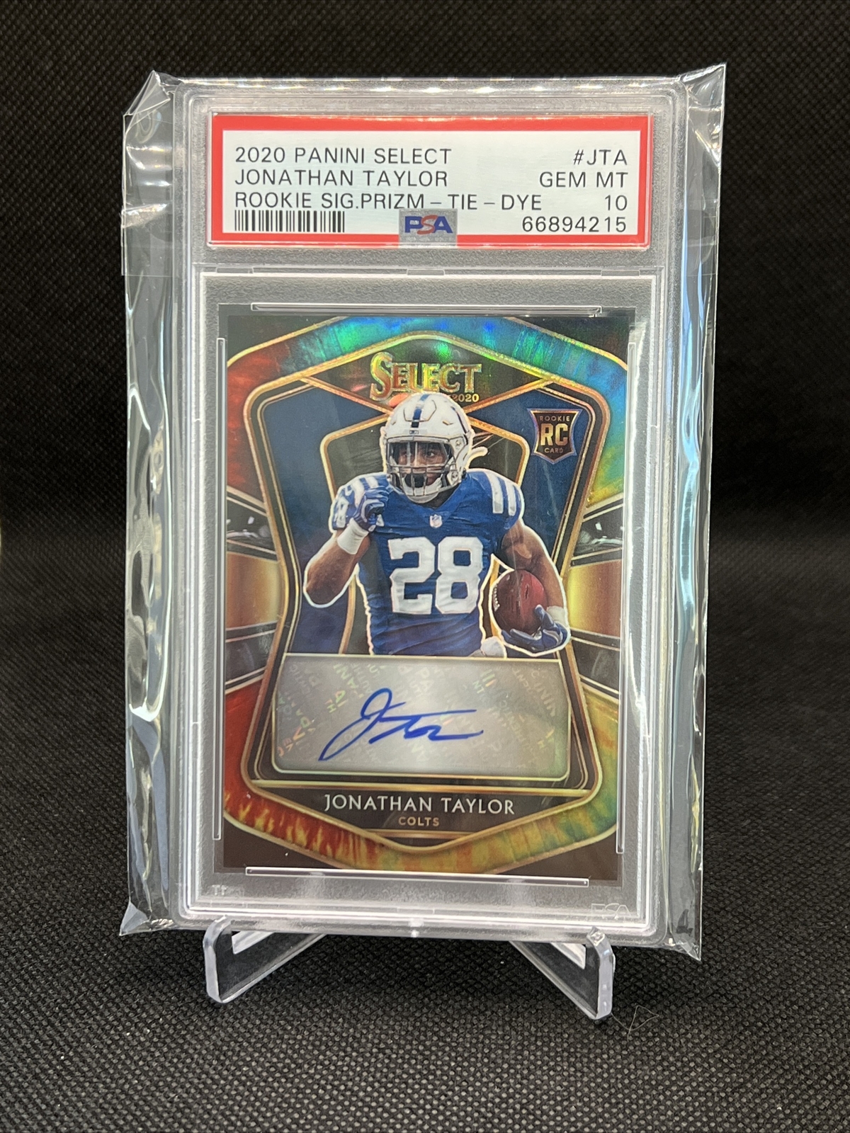 Jonathan Taylor Panini Select Rookie Signatures #JTA Tie-Dye
