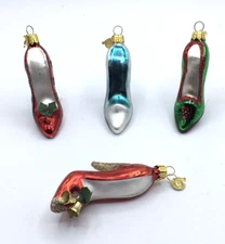 Lot of 4 Kurt S Adler KSA High Heel Stiletto Shoe Christmas Holiday Ornaments
