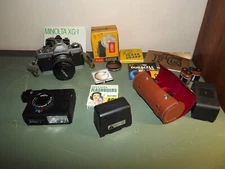 Vintage Minolta XG-1 35MM Camera & Canon 35mmCamera & Other Accessories-UnTested