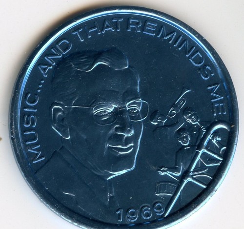 .Mardi Gras Doubloon Krewe of Endymion 1969 Aluminum Blue - Picture 2 of 2