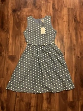 Mo:Vint M Blue Polka Dot Two Piece Dress Removable Skirt Vintage style 