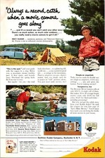 1954 Kodak Brownie Video Movie Camera Vintage Color Print Ad Ephemera