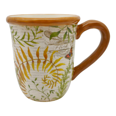 Susan Winget Studio Shop Tea Coffee Mug - 16oz Large Plants Butterfly Botanical
