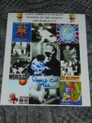 DAVE CORBETT AND PICKLES- DOG THAT FOUND WORLD CUP -10x8  PHOTO  SIGNED (5)