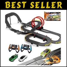 40FT Electric Slot Car Racing Track Set with 4 Cars for Thrilling Racing Fun