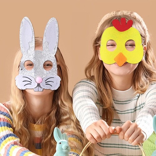 Funny Easter Felt Mask Cute Merry Easter Decoration Animal Mask Holiday Decor - Picture 9 of 17
