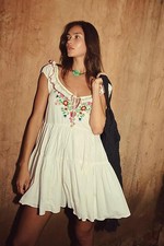 Free People @ASOS ‘Celia’ Summer Festival Boho Dress Floral Embroidered M - £228