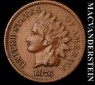 1876 Indian Head Cent - Scarce  Choice Extra Fine  Semi-key  Better Date  #L4605