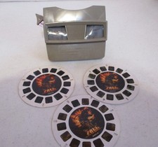 View-Master-3D Viewer-Sawyers-Gray -Retro 1970  s-3 T-Rex Reels -Vintage-Works