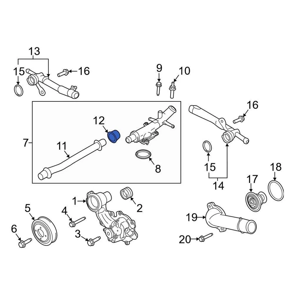 For Lincoln MKX 2016-2018 Lincoln FT4Z8507B Engine Coolant Pipe Gasket - Image 2 of 4