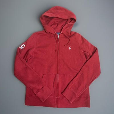 Polo Ralph Lauren Cornell University Women Red Full Zip Hoodie Sweatshirt Size L
