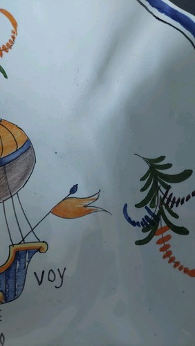 Vtg French Faience Revolution Hot Air Balloon Bon Vayage 1789 Handpainted Bowl - Picture 11 of 15