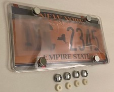 1st Gen. Phantom Tag Protector Clear License Plate Cover Chrome Bolt Caps 1st Gen. Phantom Tag Protector Clear License Plate Cover Chrome Bolt Caps