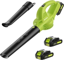 Leaf Blower Cordless with 2 Battery and Charger, 130MPH 180CFM Grass Green 