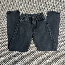 Vintage Women's Wrangler Black Denim Jeans Straight Leg 100 Cotton VTG 5 x 32