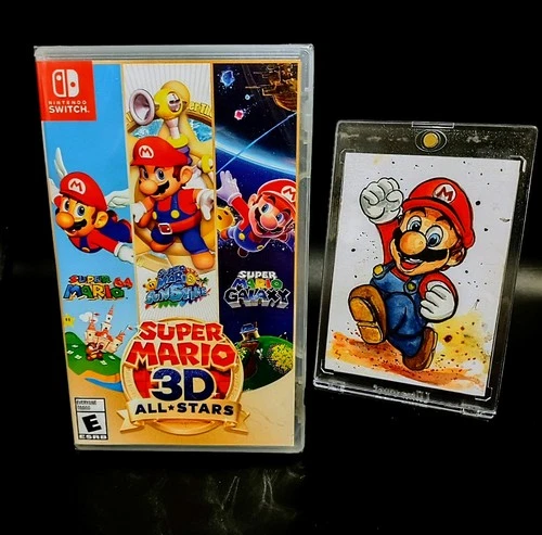Super Mario 3D All-Stars Nintendo Switch Game Sealed. ACEO Painting Included!!