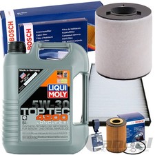 BOSCH FILTERSET+LIQUI MOLY 5W30 für 1.6 TDI AUDI A1 8X VW POLO 6R SKODA FABIA 2