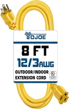 Indoor Outdoor Extension Cord, 3 Prong 15A Weatherproof Power Cord, 12 Gauge Hea