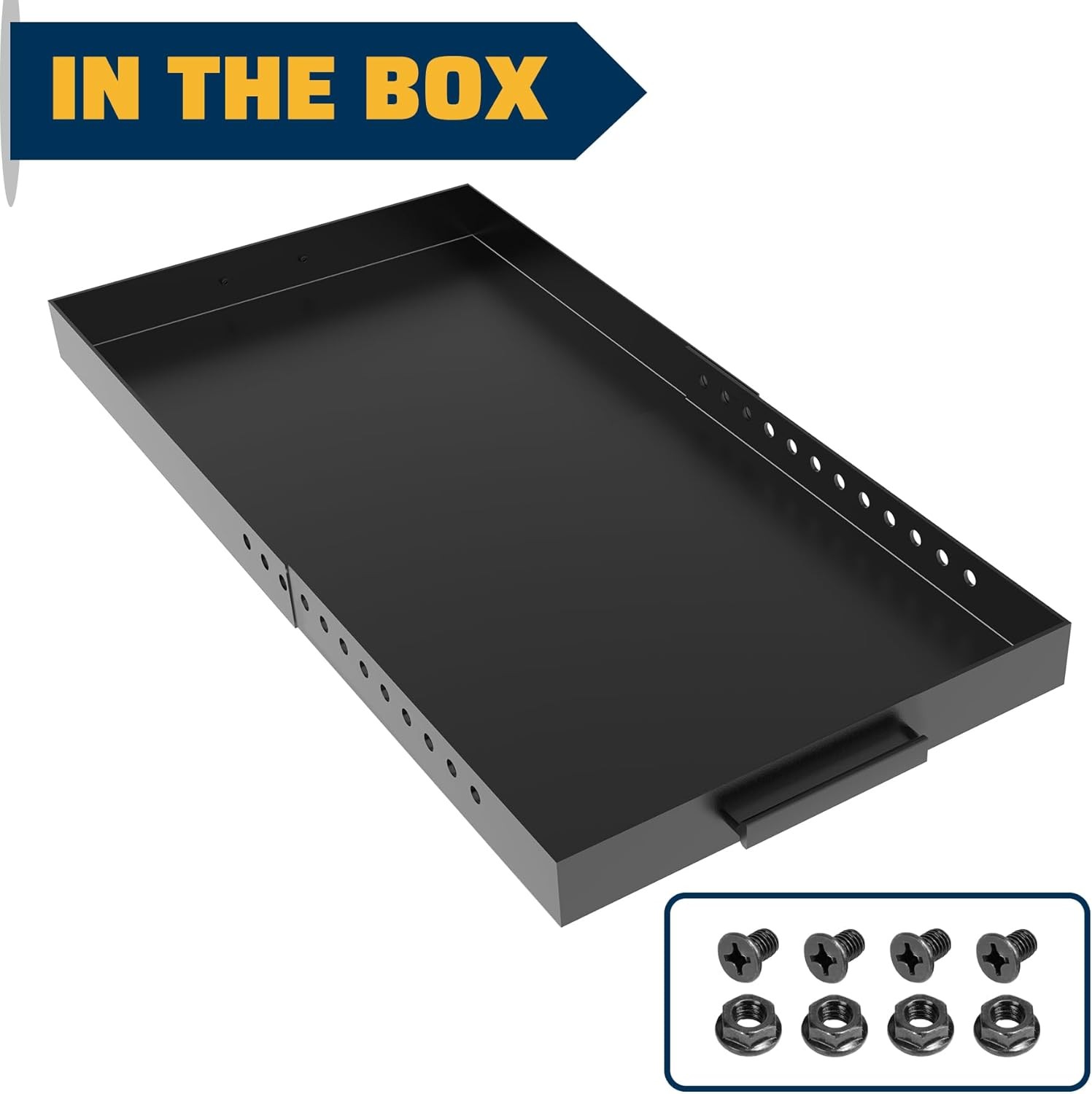 Rectangle Fireplace Tray Small Size,13" Front to Back Adjustable Ash Pan for... 