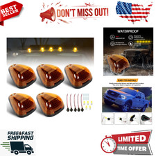 5PCS Amber Cab Roof Marker Lights, Amber Top Clearance Running Lights Compatible