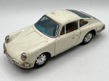 Vintage Bandai Tin Friction 1960's Porsche 911 Car Japan - 10" Long READ