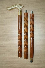 Solid Brass Derby Head Handle Vintage Antique Wooden Walking Stick Cane Gift