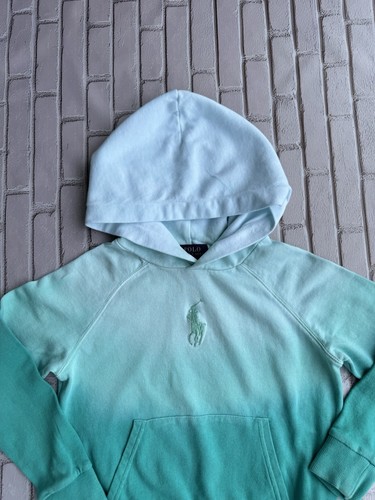 Polo Ralph Lauren Tie Dye Green Hooded Sweatshirt Girls Size 6X - Picture 2 of 9