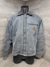 Carhartt Men's USA Detroit jacket J97PTL Blue Black SM Reg quilted Distressed 
